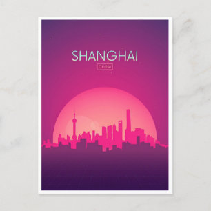 Shanghai,China Vintage chinesische Reisestadt Skyl Postkarte