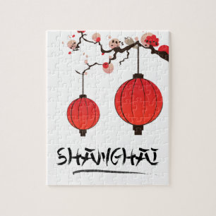 Shanghai China Vintage Reiseplakat Puzzle