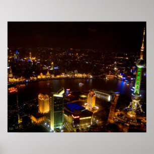 Shanghai China wunderbare Skyline mit modernen Poster