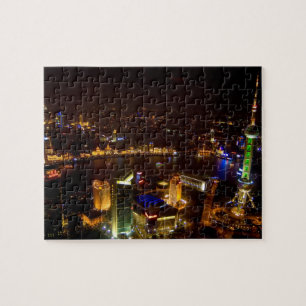 Shanghai China wunderbare Skyline mit modernen Puzzle