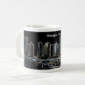 Shanghai-Chinawolkenkratzer-Panorama-Tasse Kaffeetasse (Vorderseite Links)