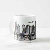 Shanghai-Chinawolkenkratzerpanorama mug2 Kaffeetasse (Vorderseite Links)