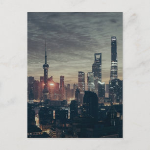 Shanghai durch Nacht Postkarte