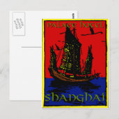 Shanghai-Gepäckanhänger Postkarte (Vorne/Hinten)