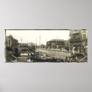 Shanghai Harbour Panorama Print Circa 1928 Poster