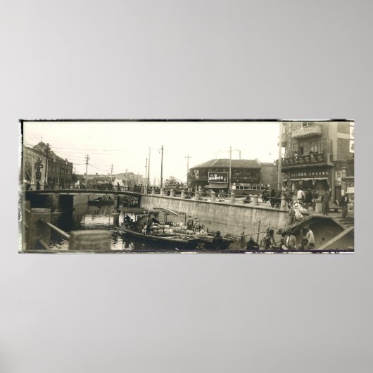 Shanghai Harbour Panorama Print Circa 1928 Poster (Vorne)
