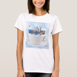 Shanghai in a Teacup - Futuristische Skyline Art T-Shirt