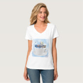 Shanghai in a Teacup - Futuristische Skyline Art T-Shirt (Vorderseite Vollansicht)