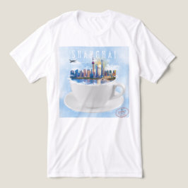 Shanghai in a Teacup - Futuristische Skyline Art Tri-Blend Shirt