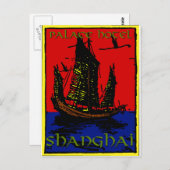 Shanghai Luggage Label Postkarte (Vorne/Hinten)