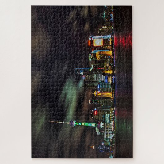 Shanghai Night Skyline Puzzle (Vertikal)