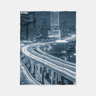 Shanghai Overpass 1 Fleece-Decke Fleecedecke