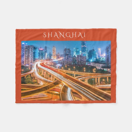 Shanghai Overpass 2 Vlies-Decke Fleecedecke (Vorderseite (Horizontal))