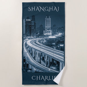 Shanghai Overpass individuelle Name Strandtuch
