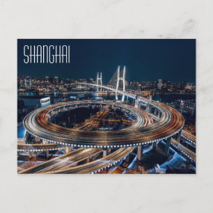 SHANGHAI schöne Nachtantenne Postkarte