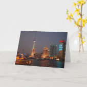 Shanghai Skyline 1 Karte (Gelbe Blume)