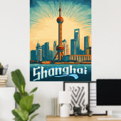Shanghai Skyline - Atemberaubendes Stadtbild Poster (Heimbüro)