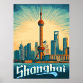 Shanghai Skyline - Atemberaubendes Stadtbild Poster (Vorne)