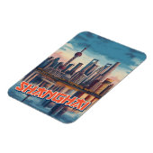 Shanghai Skyline Poster: Vibranly Cityscape Magnet (Linke Seite)