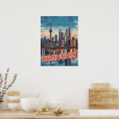 Shanghai Skyline Poster: Vibranly Cityscape Poster (Küche)