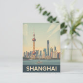 Shanghai-Skyline Postkarte (Stehend Vorderseite)