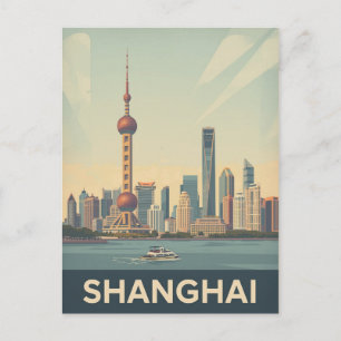Shanghai-Skyline Postkarte