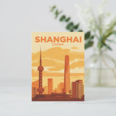 Shanghai-Skyline-Reise Postkarte (Stehend Vorderseite)