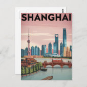 Shanghai Vintag Postkarte (Vorne/Hinten)