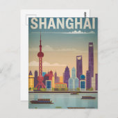 Shanghai Vintag Postkarte (Vorne/Hinten)
