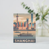 Shanghai Vintag Postkarte (Stehend Vorderseite)