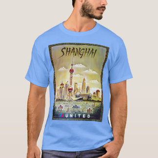 Shanghai Vintage Reiseplakat T-Shirt
