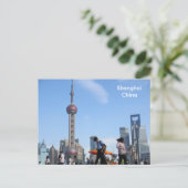 Shanghai Vintage Travel Tourism Ad Postkarte (Stehend Vorderseite)