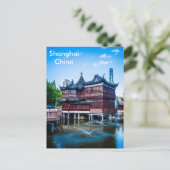 Shanghai Vintage Travel Tourism Ad Postkarte (Stehend Vorderseite)