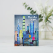 Shanghai Vintage Travel Tourism Ad Postkarte (Stehend Vorderseite)