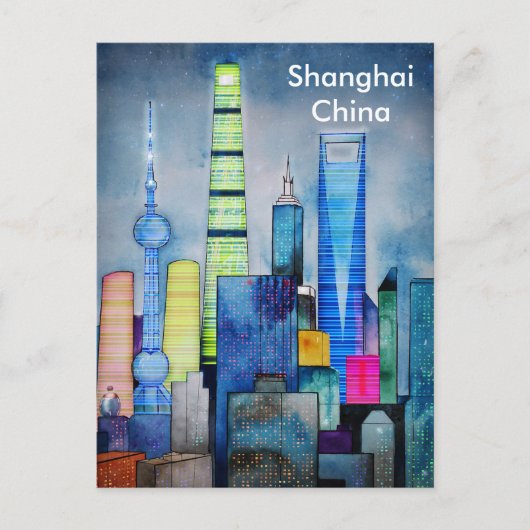 Shanghai Vintage Travel Tourism Ad Postkarte (Vorderseite)