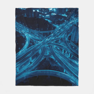 Shanghai Yanan Road Überführung Brücke bei Nacht m Fleecedecke