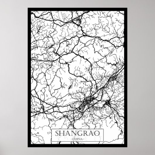 Shangrao China Stadtplan Poster (Vorne)