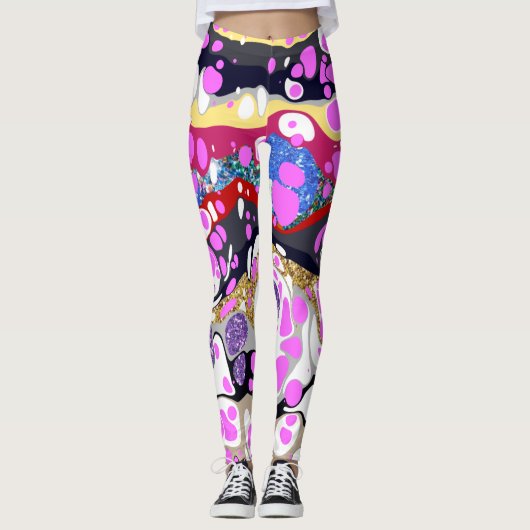 Shani - mehrfarbiges, abstraktes Design Leggings (Vorderseite)