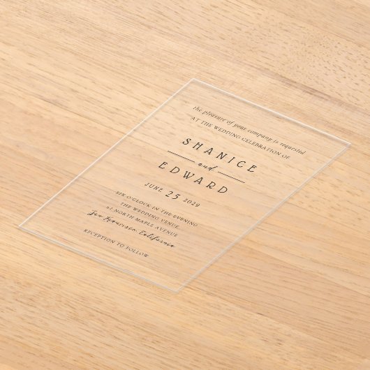 Shanice Modern Wedding Acryleinladungen (Ablage )