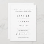 Shanice Modern Wedding Einladung (Vorne/Hinten)