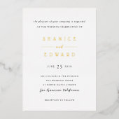 Shanice Modern Wedding Folieneinladung (Vorderseite)