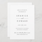 Shanice Modern Wedding Save The Date (Vorne/Hinten)