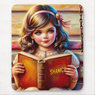 SHANICE ~ Süßes Vintage-Mädchen liest Buch ~ Mausp Mousepad