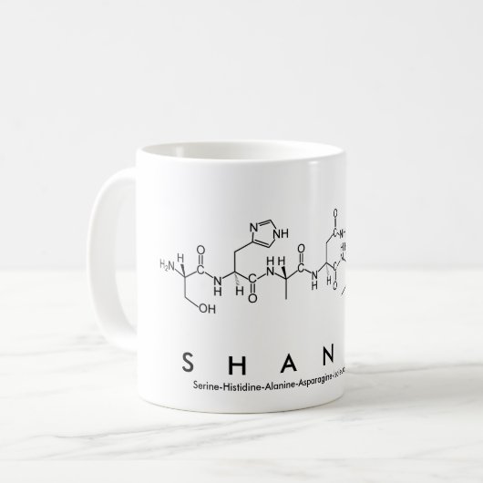 Shanita Peptidname Tasse (Vorderseite Links)