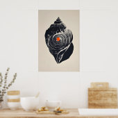 Shankha-Kunstposter, minimalistischer Conch-Schnec Poster (Küche)