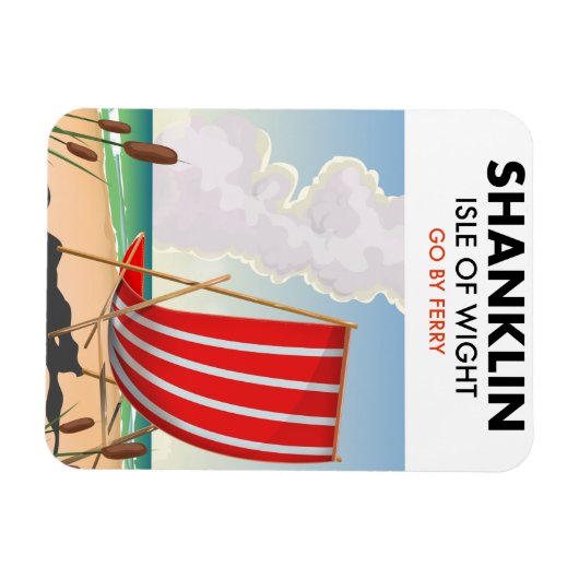 Shanklin Beach Insel mit einem leichten Reiseplaka Magnet (Horizontal)