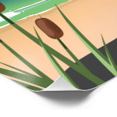 Shanklin Beach Insel mit einem leichten Reiseplaka Poster (Ecke)