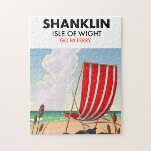 Shanklin Beach Insel mit einem leichten Reiseplaka Puzzle