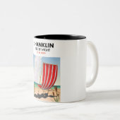 Shanklin Beach Insel mit einem leichten Reiseplaka Zweifarbige Tasse (VorderseiteRechts)
