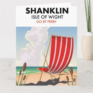 Shanklin Beach Isle of Wight Reiseplakat. Karte
